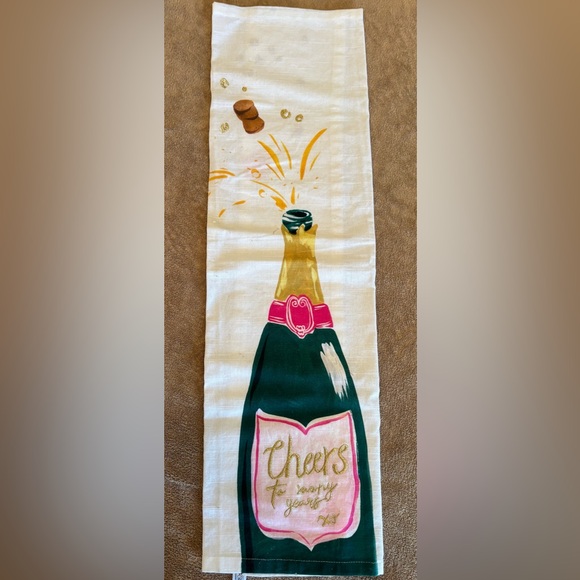 Anthropologie Other - Anthropologie Festive Champagne Bottle Kitchen Towel NWOT Happy new Year!